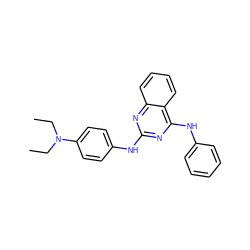 CCN(CC)c1ccc(Nc2nc(Nc3ccccc3)c3ccccc3n2)cc1 ZINC000053070748