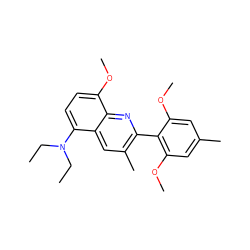 CCN(CC)c1ccc(OC)c2nc(-c3c(OC)cc(C)cc3OC)c(C)cc12 ZINC000095574888