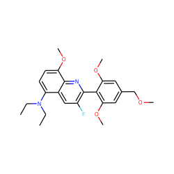 CCN(CC)c1ccc(OC)c2nc(-c3c(OC)cc(COC)cc3OC)c(F)cc12 ZINC000095580152