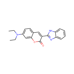 CCN(CC)c1ccc2cc(-c3nc4ccccc4[nH]3)c(=O)oc2c1 ZINC000000044953