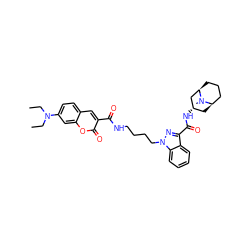 CCN(CC)c1ccc2cc(C(=O)NCCCCn3nc(C(=O)N[C@H]4C[C@@H]5CCC[C@H](C4)N5C)c4ccccc43)c(=O)oc2c1 ZINC000103238123