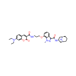 CCN(CC)c1ccc2cc(C(=O)NCCCOc3cccc4c(C(=O)N[C@@H]5C[C@@H]6CCC[C@H](C5)N6C)nn(C)c34)c(=O)oc2c1 ZINC000103225013