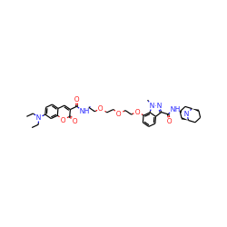 CCN(CC)c1ccc2cc(C(=O)NCCOCCOCCOc3cccc4c(C(=O)N[C@H]5C[C@@H]6CCC[C@H](C5)N6C)nn(C)c34)c(=O)oc2c1 ZINC000150591654