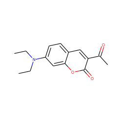 CCN(CC)c1ccc2cc(C(C)=O)c(=O)oc2c1 ZINC000000057806