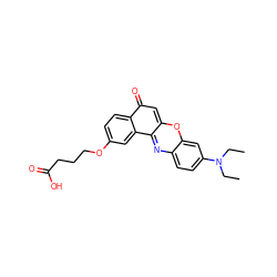 CCN(CC)c1ccc2nc3c4cc(OCCCC(=O)O)ccc4c(=O)cc-3oc2c1 ZINC000029123635