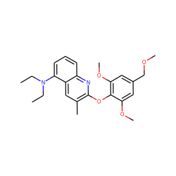 CCN(CC)c1cccc2nc(Oc3c(OC)cc(COC)cc3OC)c(C)cc12 ZINC000084759435