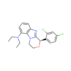 CCN(CC)c1cccc2nc3n(c12)CCO[C@@H]3c1ccc(Cl)cc1Cl ZINC000142487873