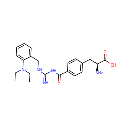 CCN(CC)c1ccccc1CNC(=N)NC(=O)c1ccc(C[C@H](N)C(=O)O)cc1 ZINC000653852934