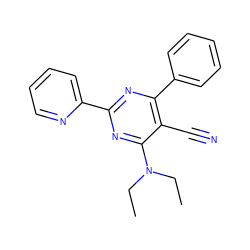 CCN(CC)c1nc(-c2ccccn2)nc(-c2ccccc2)c1C#N ZINC000001393438