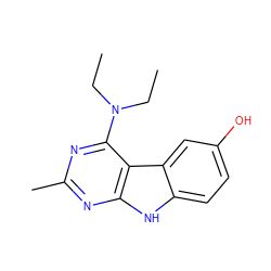 CCN(CC)c1nc(C)nc2[nH]c3ccc(O)cc3c12 ZINC000221387450