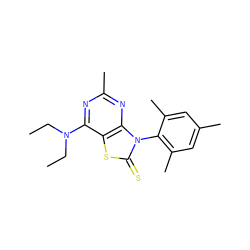 CCN(CC)c1nc(C)nc2c1sc(=S)n2-c1c(C)cc(C)cc1C ZINC000002022603