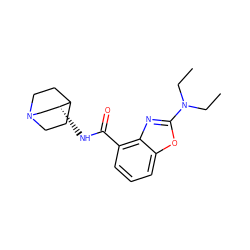 CCN(CC)c1nc2c(C(=O)N[C@@H]3CN4CCC3CC4)cccc2o1 ZINC000064512217