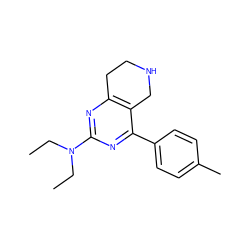 CCN(CC)c1nc2c(c(-c3ccc(C)cc3)n1)CNCC2 ZINC000029125294