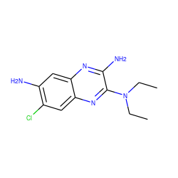 CCN(CC)c1nc2cc(Cl)c(N)cc2nc1N ZINC000115765013