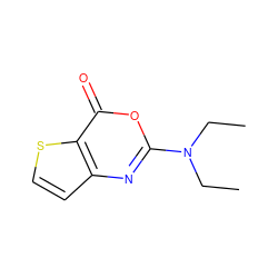 CCN(CC)c1nc2ccsc2c(=O)o1 ZINC000013803468