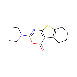 CCN(CC)c1nc2sc3c(c2c(=O)o1)CCCC3 ZINC000013528676