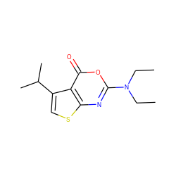 CCN(CC)c1nc2scc(C(C)C)c2c(=O)o1 ZINC000013678132