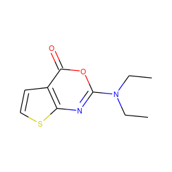 CCN(CC)c1nc2sccc2c(=O)o1 ZINC000013528668