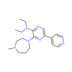 CCN(CC)c1ncc(-c2ccncc2)nc1N1CCCN(C)CC1 ZINC000045336557