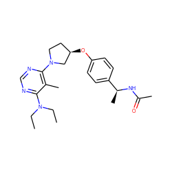 CCN(CC)c1ncnc(N2CC[C@@H](Oc3ccc([C@H](C)NC(C)=O)cc3)C2)c1C ZINC000261171715