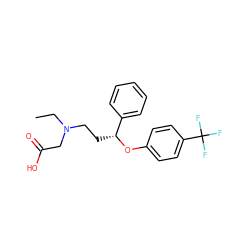 CCN(CC[C@@H](Oc1ccc(C(F)(F)F)cc1)c1ccccc1)CC(=O)O ZINC000026160298