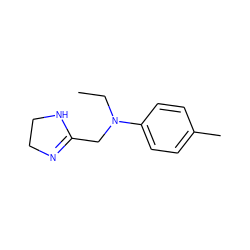 CCN(CC1=NCCN1)c1ccc(C)cc1 ZINC000029466393