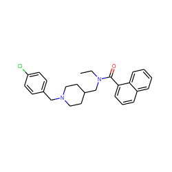 CCN(CC1CCN(Cc2ccc(Cl)cc2)CC1)C(=O)c1cccc2ccccc12 ZINC000103266125