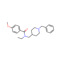 CCN(CC1CCN(Cc2ccccc2)CC1)C(=O)c1ccc(OC)cc1 ZINC000103266132