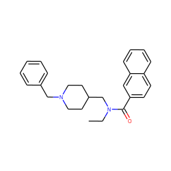 CCN(CC1CCN(Cc2ccccc2)CC1)C(=O)c1ccc2ccccc2c1 ZINC000103266115