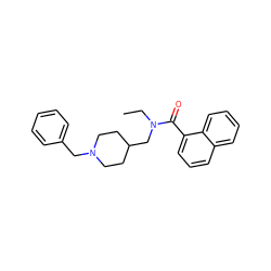 CCN(CC1CCN(Cc2ccccc2)CC1)C(=O)c1cccc2ccccc12 ZINC000103266113