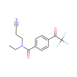 CCN(CCC#N)C(=O)c1ccc(C(=O)C(F)(F)F)cc1 ZINC000028880569