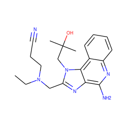 CCN(CCC#N)Cc1nc2c(N)nc3ccccc3c2n1CC(C)(C)O ZINC000049034460