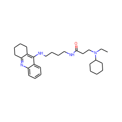 CCN(CCC(=O)NCCCCNc1c2c(nc3ccccc13)CCCC2)C1CCCCC1 ZINC000299829840