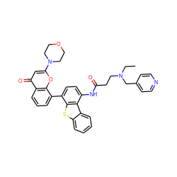 CCN(CCC(=O)Nc1ccc(-c2cccc3c(=O)cc(N4CCOCC4)oc23)c2sc3ccccc3c12)Cc1ccncc1 ZINC000101696207