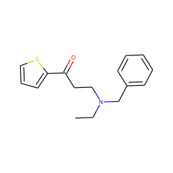 CCN(CCC(=O)c1cccs1)Cc1ccccc1 ZINC000045368860