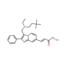 CCN(CCC(C)(C)C)Cc1c(-c2ccccc2)nc2cc(/C=C/C(=O)NO)ccn12 ZINC000141895752