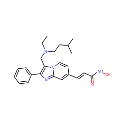 CCN(CCC(C)C)Cc1c(-c2ccccc2)nc2cc(/C=C/C(=O)NO)ccn12 ZINC000143505254