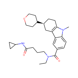 CCN(CCCC(=O)NC1CC1)C(=O)c1ccc2c(c1)c1c(n2C)CC[C@H](C2CCOCC2)C1 ZINC000059050239