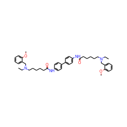 CCN(CCCCCC(=O)Nc1ccc(-c2ccc(NC(=O)CCCCCN(CC)Cc3ccccc3OC)cc2)cc1)Cc1ccccc1OC ZINC000029041580