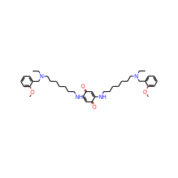 CCN(CCCCCCCNC1=CC(=O)C(NCCCCCCCN(CC)Cc2ccccc2OC)=CC1=O)Cc1ccccc1OC ZINC000150542155