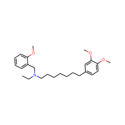 CCN(CCCCCCCc1ccc(OC)c(OC)c1)Cc1ccccc1OC ZINC000013738611