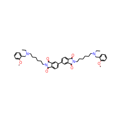 CCN(CCCCCCN1C(=O)c2ccc(-c3ccc4c(c3)C(=O)N(CCCCCCN(CC)Cc3ccccc3OC)C4=O)cc2C1=O)Cc1ccccc1OC ZINC000095615976