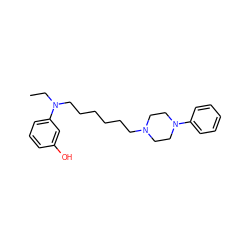 CCN(CCCCCCN1CCN(c2ccccc2)CC1)c1cccc(O)c1 ZINC000169329011