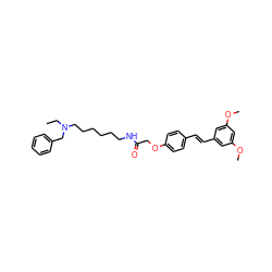 CCN(CCCCCCNC(=O)COc1ccc(/C=C/c2cc(OC)cc(OC)c2)cc1)Cc1ccccc1 ZINC000653726554