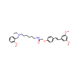 CCN(CCCCCCNC(=O)COc1ccc(/C=C/c2cc(OC)cc(OC)c2)cc1)Cc1ccccc1OC ZINC000653727844