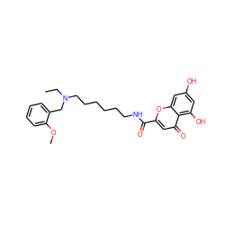 CCN(CCCCCCNC(=O)c1cc(=O)c2c(O)cc(O)cc2o1)Cc1ccccc1OC ZINC000299859296