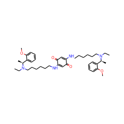 CCN(CCCCCCNC1=CC(=O)C(NCCCCCCN(CC)[C@@H](C)c2ccccc2OC)=CC1=O)[C@@H](C)c1ccccc1OC ZINC000150538138