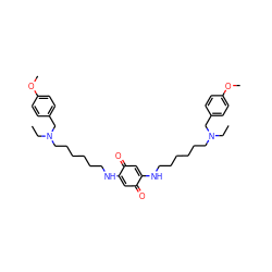 CCN(CCCCCCNC1=CC(=O)C(NCCCCCCN(CC)Cc2ccc(OC)cc2)=CC1=O)Cc1ccc(OC)cc1 ZINC000101107561