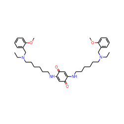 CCN(CCCCCCNC1=CC(=O)C(NCCCCCCN(CC)Cc2ccccc2OC)=CC1=O)Cc1ccccc1OC ZINC000101086292