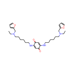 CCN(CCCCCCNC1=CC(=O)C(NCCCCCCN(CC)Cc2ccco2)=CC1=O)Cc1ccco1 ZINC000101149233